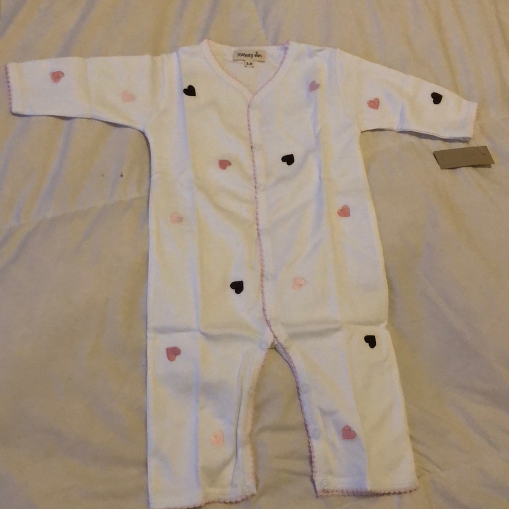 Embroidered baby footie 3-6 months